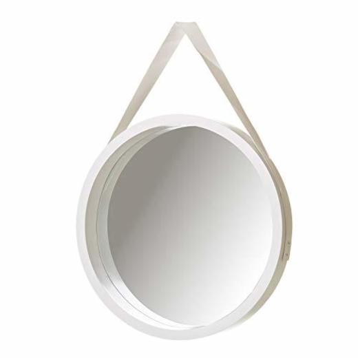 Espejo de Pared nórdico Blanco de PU para salón de 40 cm