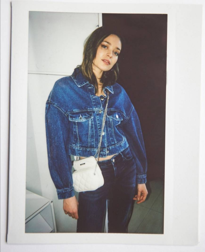 Social Blusão de ganga slim fit