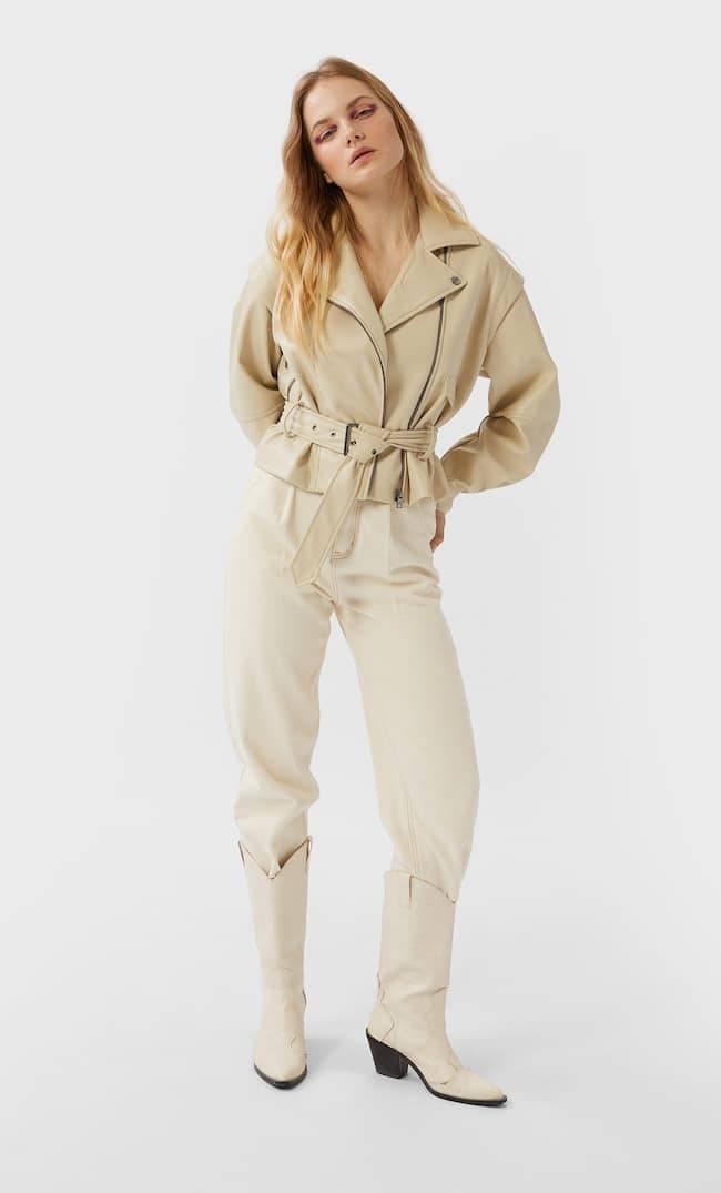 Social Blusão de efeito pele