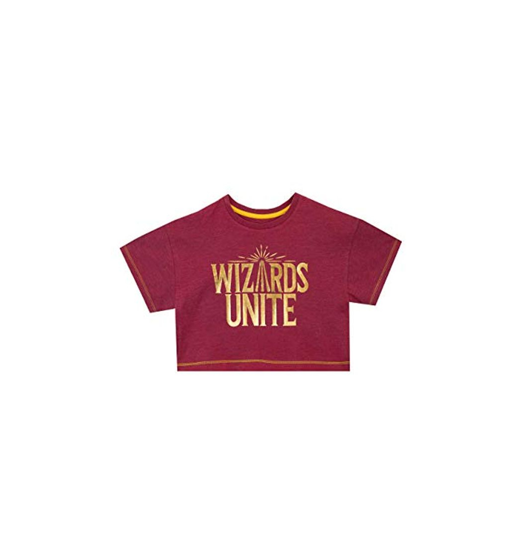 Moda HARRY POTTER Camiseta de Crop de Manga Corta para Niñas Wizards Unite