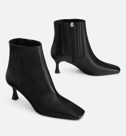 Leather Stilletto Ankle Boots
