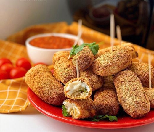 CROQUETAS DE POLLO, ESPINACAS & QUESO🍗🧀