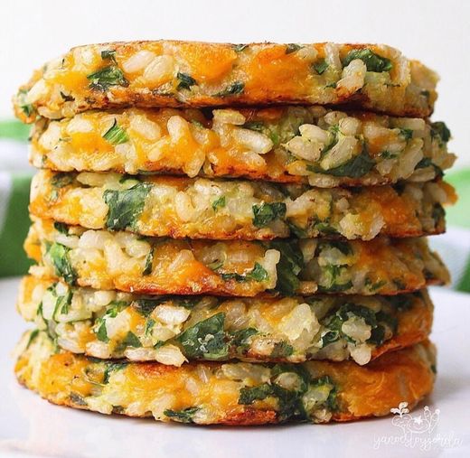 TORTAS DE ARROZ CON ESPINACAS 