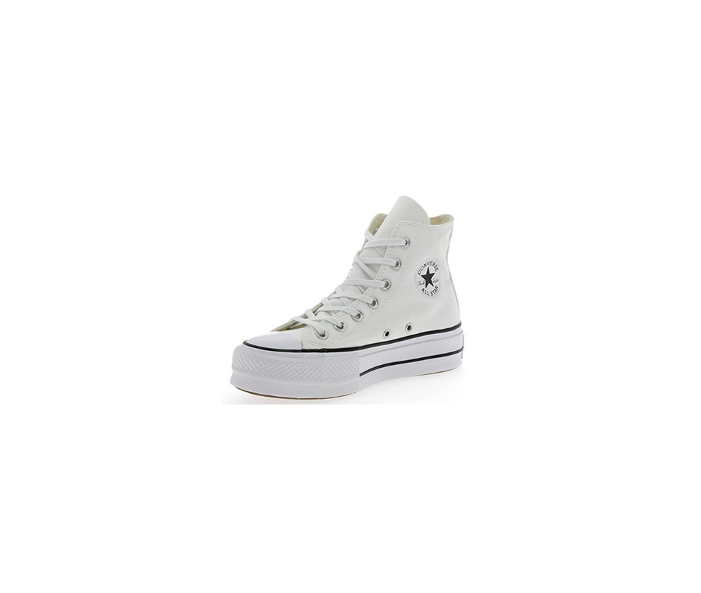 Fashion Converse Chuck Taylor CTAS Lift Hi, Zapatillas para Mujer, Blanco