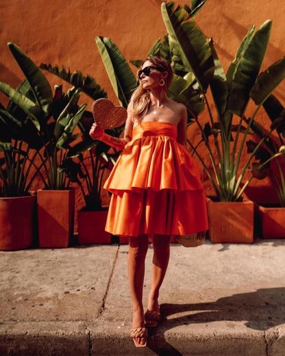 Carmina Dress Orange | Køb hos ROTATE Birger ... - ROTATE