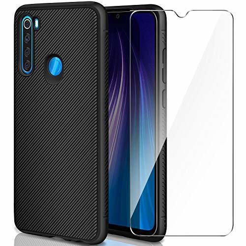 AROYI Carcasa Xiaomi Redmi Note 8 Funda Silicona & Protector Pantalla Cristal