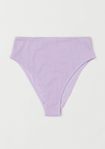 Ruched purple bikini bottom