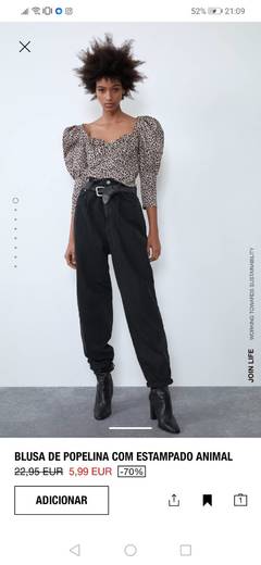 Zara: blusa com estampado animal 
