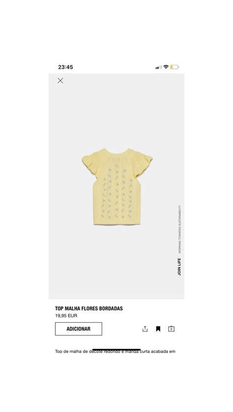 Producto  “Top amarelo”