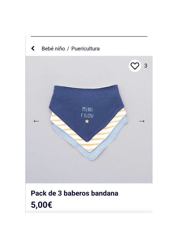 Product Pack de 3 baberos bandana Bebé niño - AZUL - Kiabi -