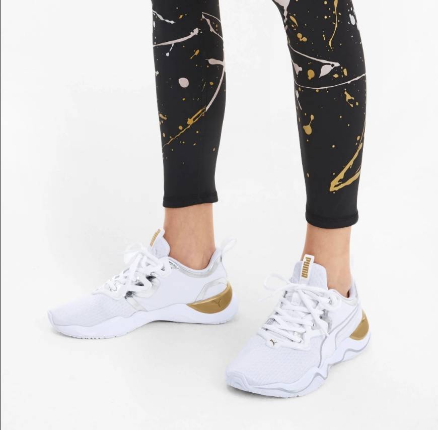 App Ténis Zone XT Metal para mulher | Puma White-Metallic Gold ...