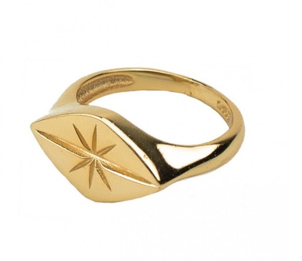 Fashion Anillo star signet gold