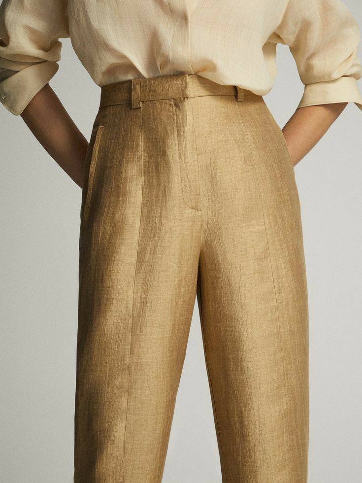 Producto Laminated linen trousers