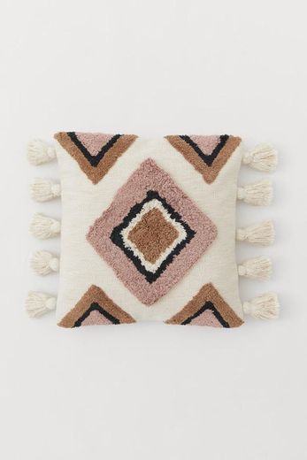 Capa de almofada em tecido jacquard de algodão com padrão de