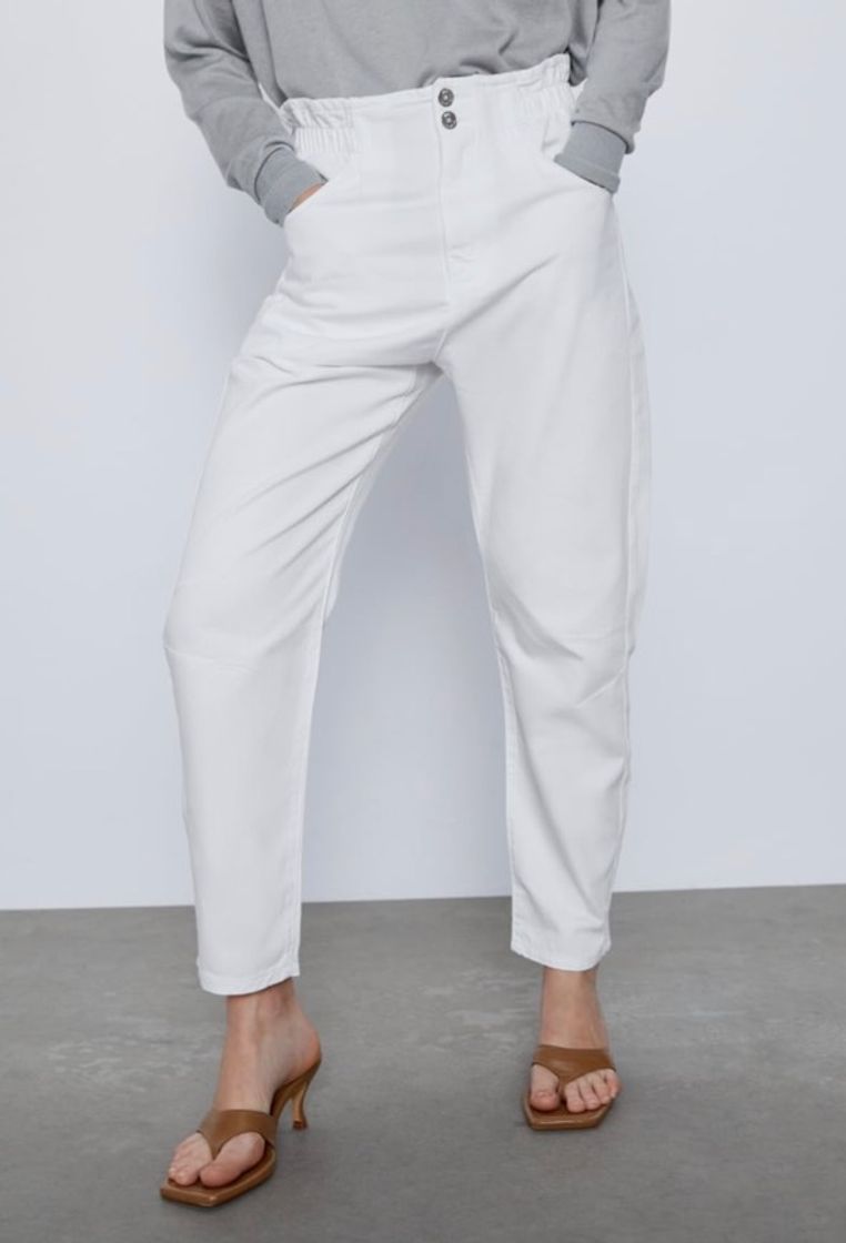 Moda Zara Jeans Baggy white