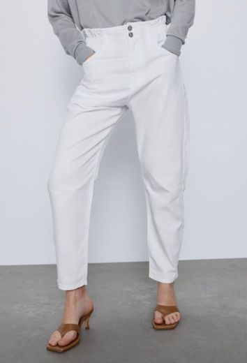 Zara Jeans Baggy white