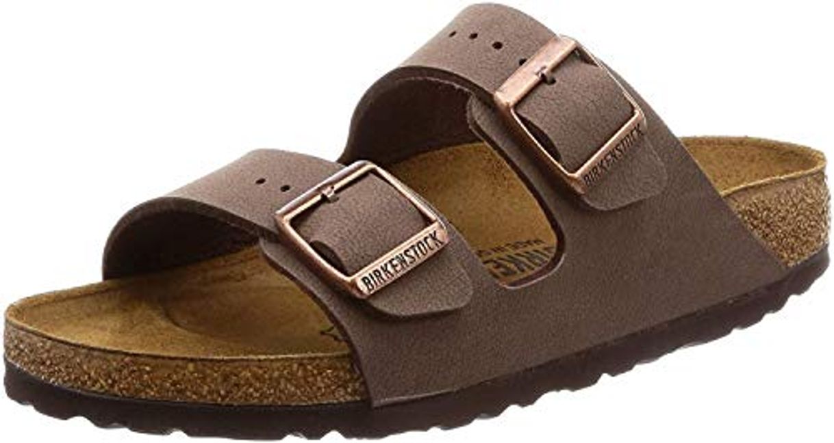 Product Birkenstock Arizona Birko-Flor Nubuck, Sandalias de Punta Descubierta Unisex Adulto, Marrón