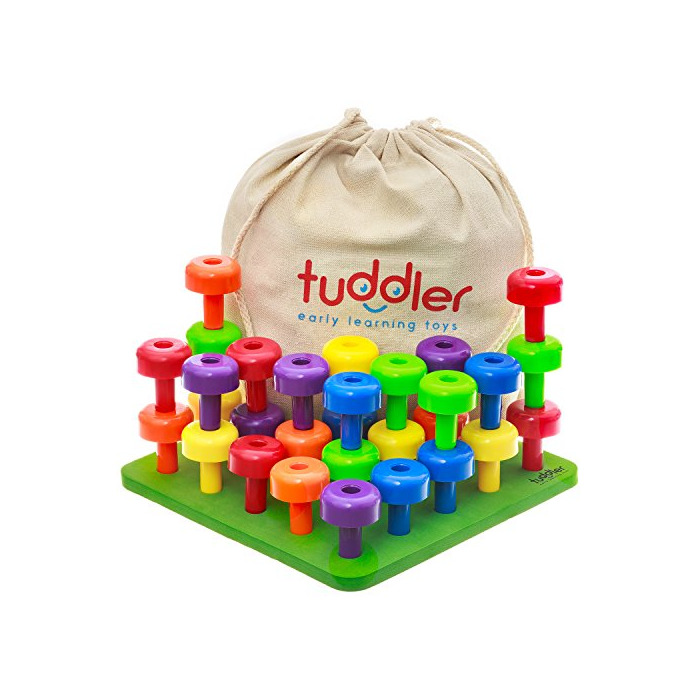 Social Tuddler Paquete Educativo Pegs Incluye un Set de Clavijas Apilables de Colores