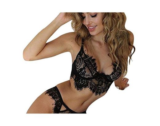 Tuopuda Lencería Sexy Erotica Encaje Bralette Transparente Babydoll para Mujer Ropa de