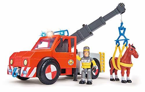 Social Sam el bombero - camión Rescate 23 cm con Figura y Caballo