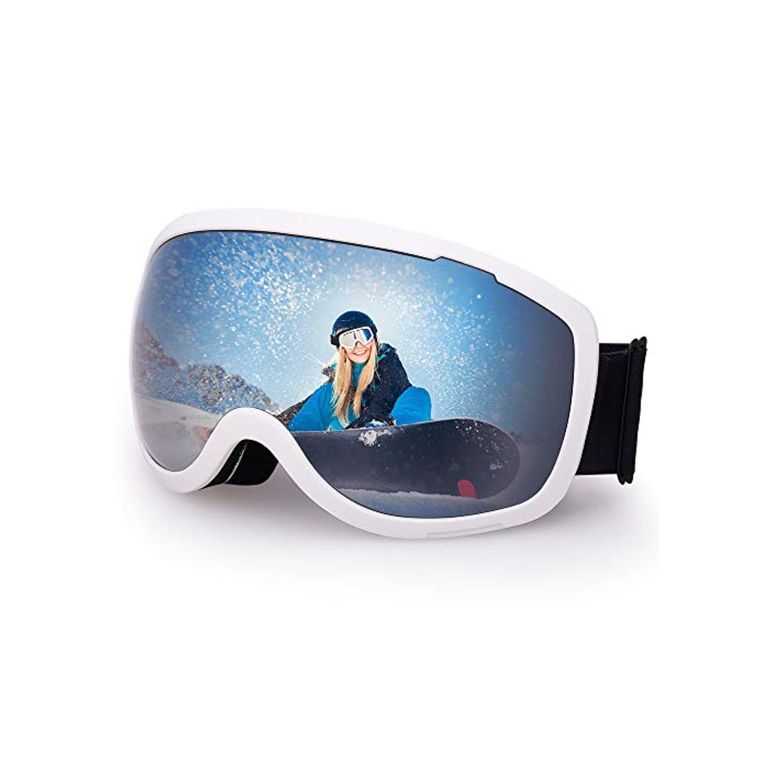 Social Avoalre Gafas de Esquí Máscara Snowboard Nieve Espejo Gafas de Protección UV400 Ajustable Portable de la de Los Anteojos para Hombre Mujer Adultos Anti Niebla Gafas de Esquiar
