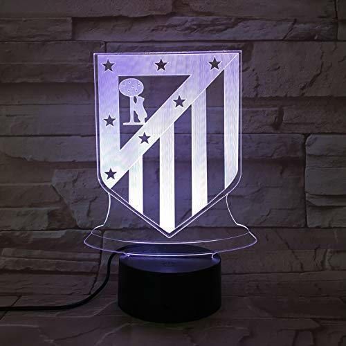 WoloShop Lampara LED Atlético de Madrid Cambia Color USB Luz Nocturna