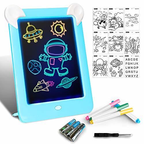 Social Tableta de Dibujo Pizarra 3D Mágico con Luces LED Educativo Infantil Dibujo