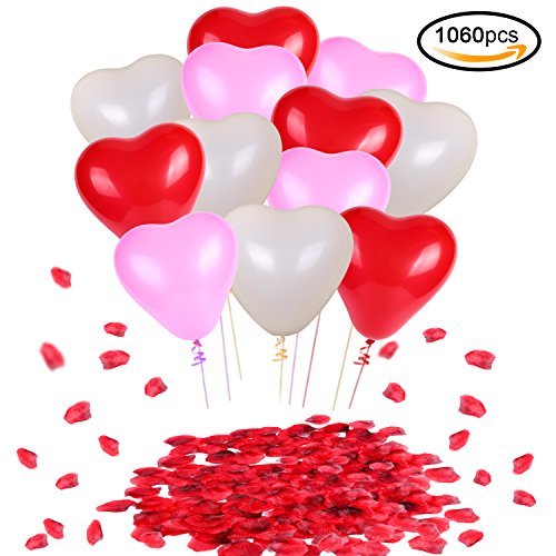 Lugar Konsait Globos de Corazon Colores Rojo Rosa Blanco Globos de látex y