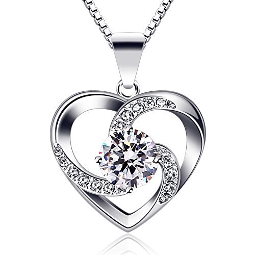 Social B.Catcher Collar Mujer corazón Plata 925 Colgante ''Amor a Primera Vista'' con
