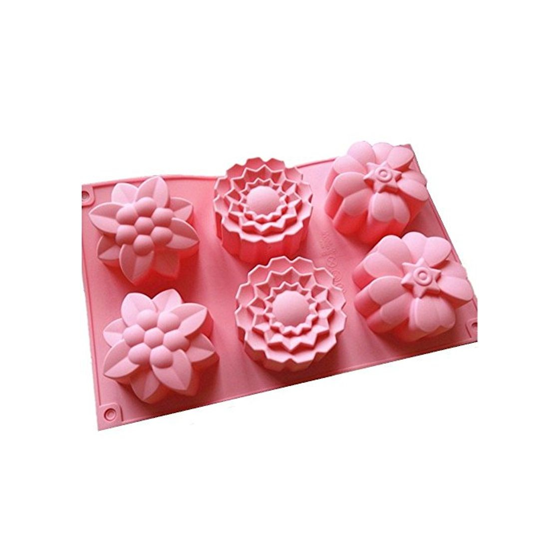 Social 6 moldes de flores de silicona para magdalenas