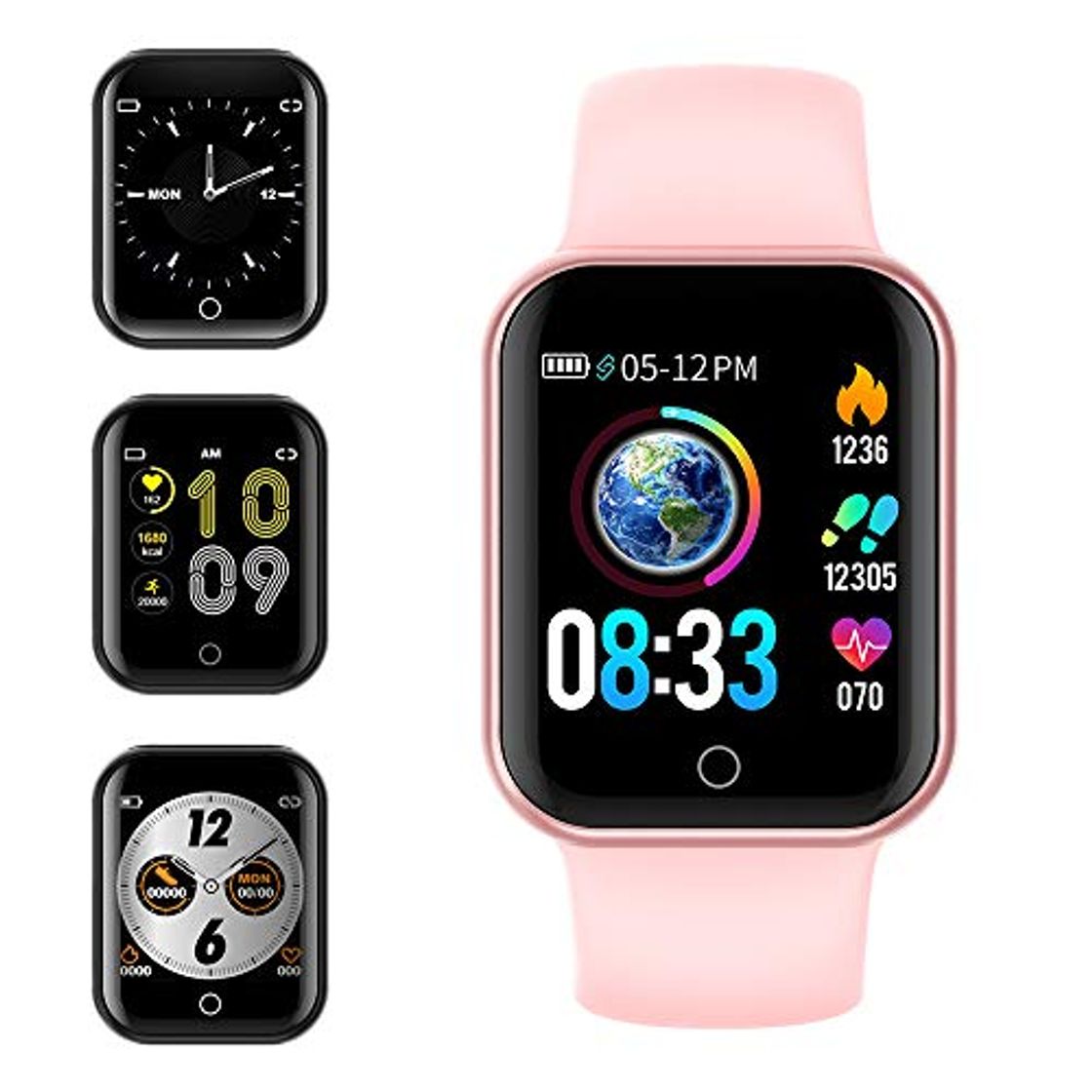 Social Smartwatch, KUNGIX Reloj Inteligente Impermeable IP68 Pulsera de Actividad Inteligente con Monitor