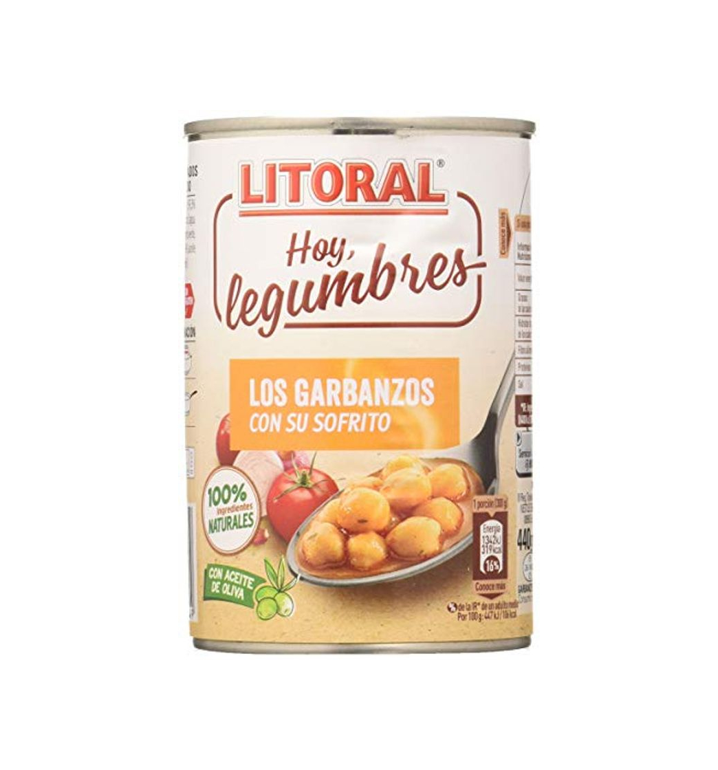 Products LITORAL Hoy Legumbres Garbanzos con su sofrito - Plato Preparado Sin Gluten