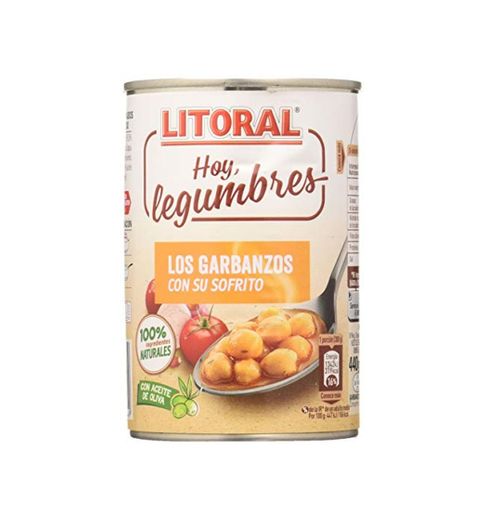 LITORAL Hoy Legumbres Garbanzos con su sofrito - Plato Preparado Sin Gluten