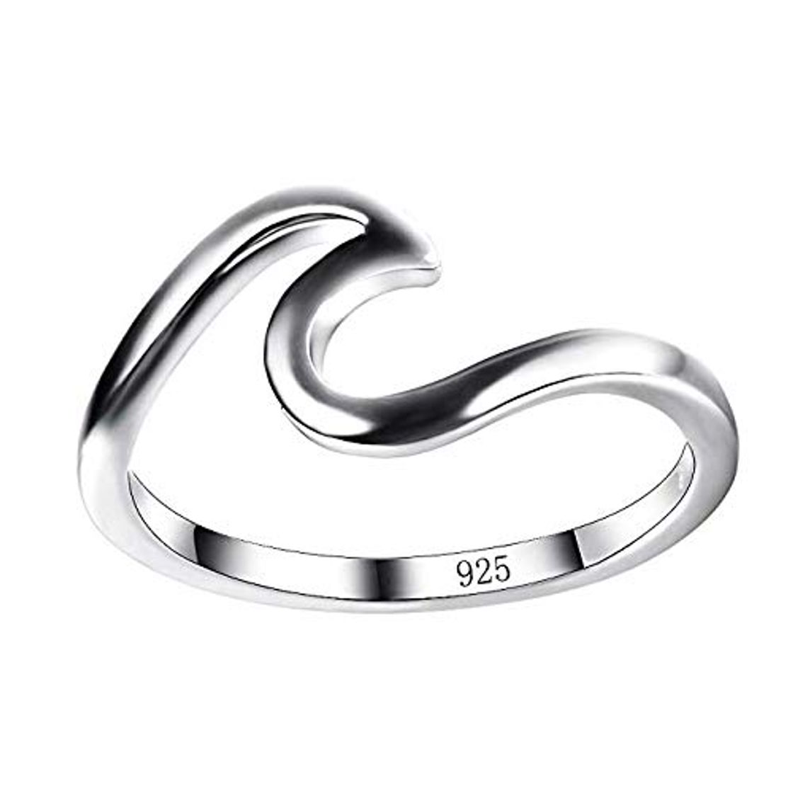 Lugar Chosimo S925 Anillo de Plata de la Onda para niñas Wave diseño