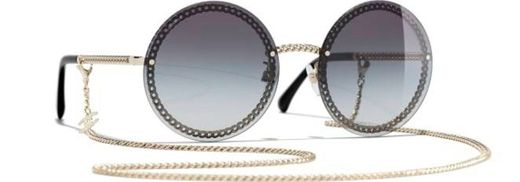 Round Sunglasses, metal, silver - CHANEL