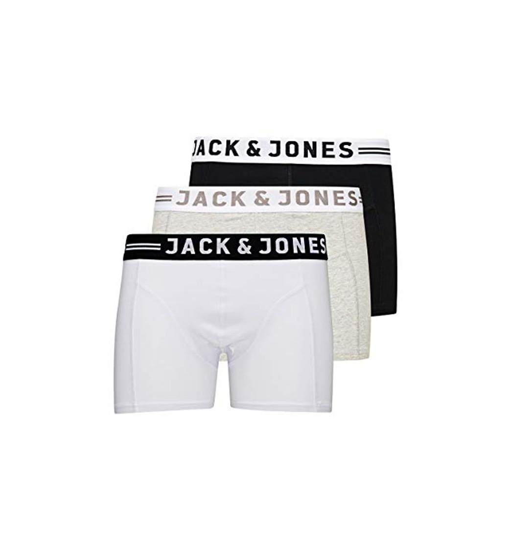 Social Jack & Jones Sense Trunks 3-Pack Bóxer, Light Grey Melange, X-Large