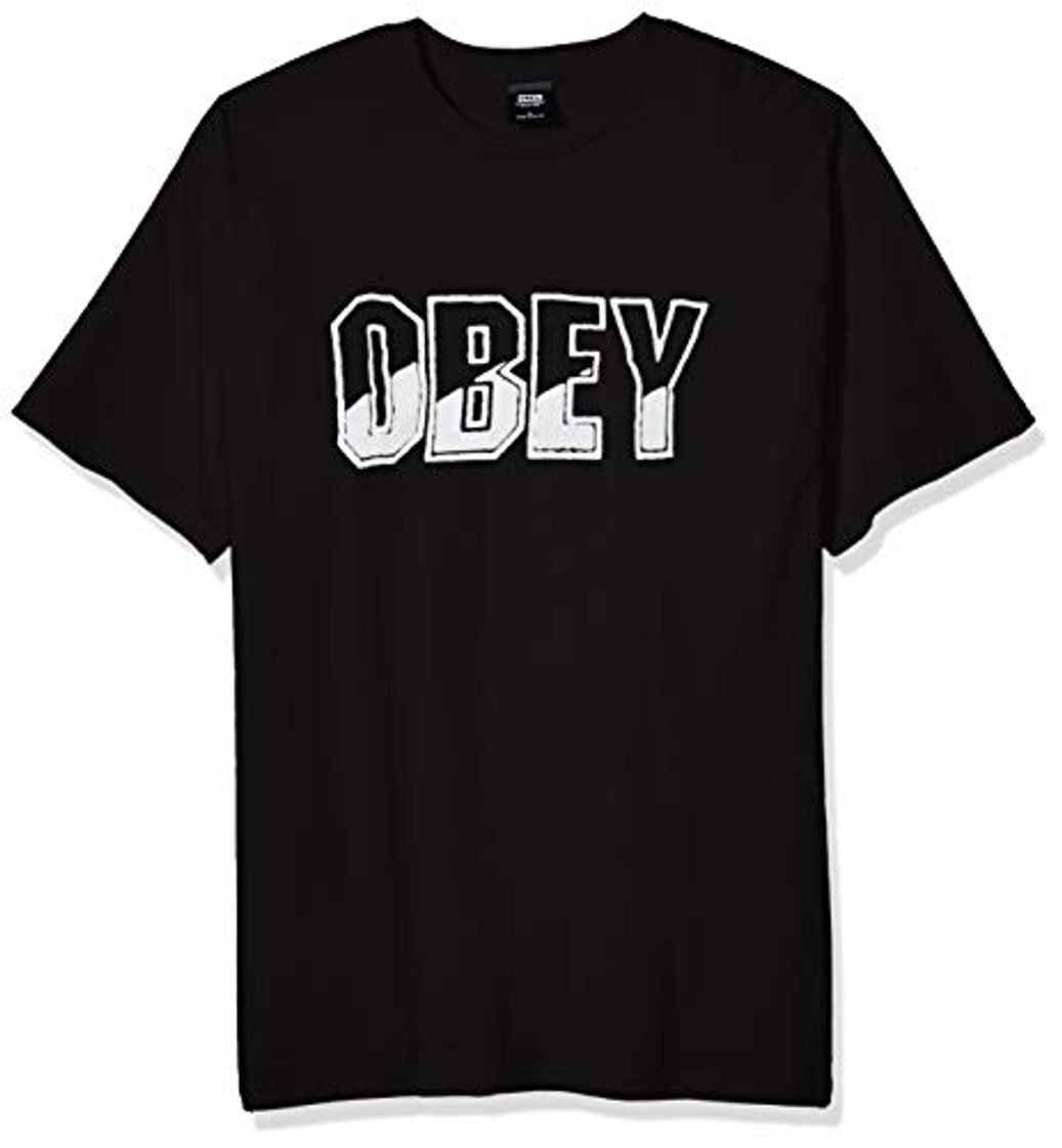 Social Obey Block Buster Basic tee Camiseta, Negro
