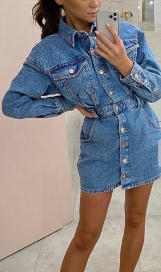 Fashion Vestido em Denim 