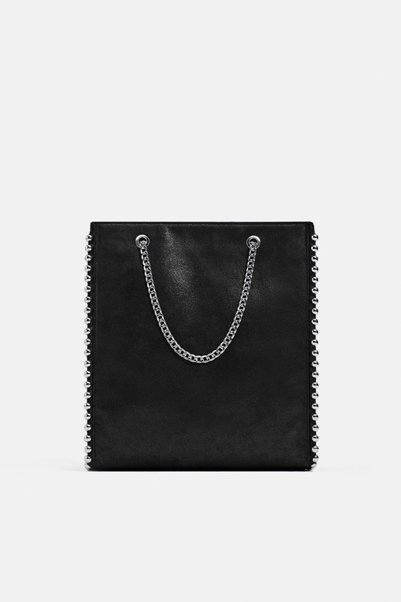 Fashion Black shopper with silver details 