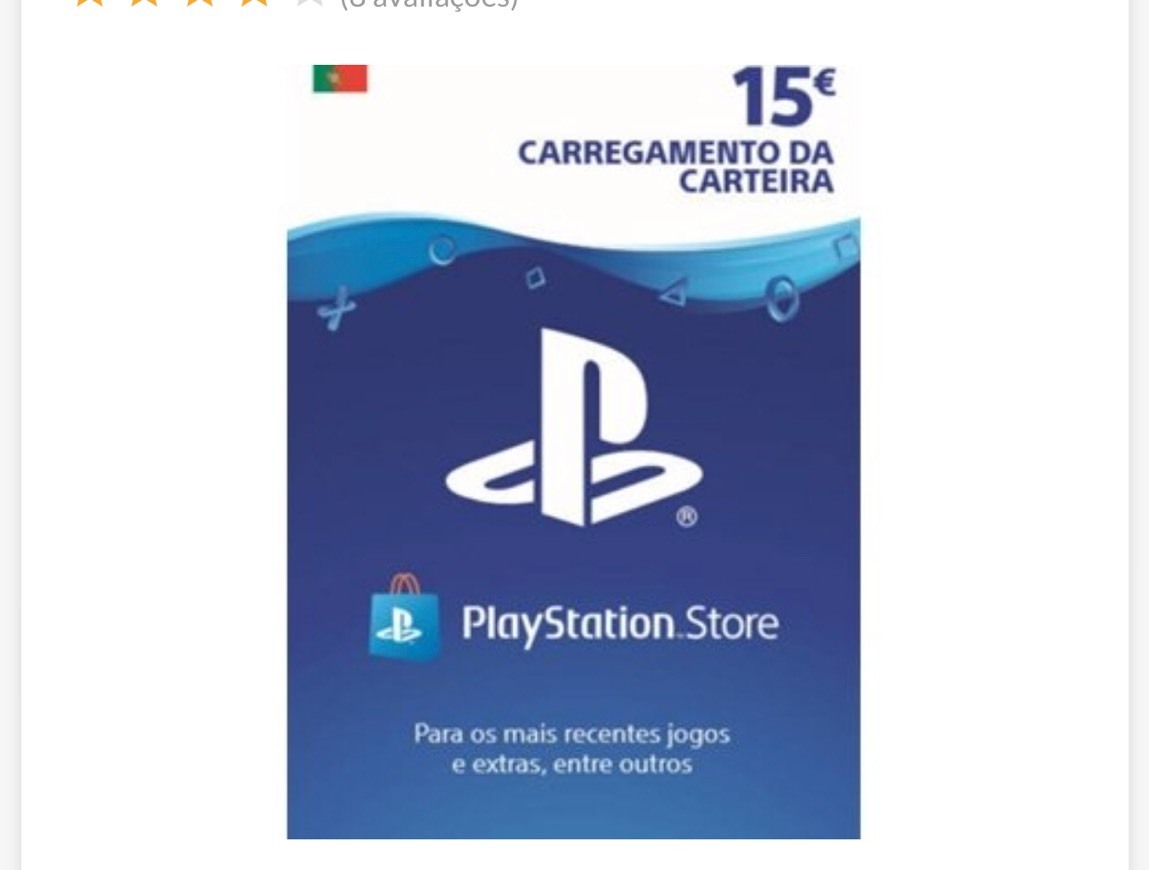 Moda Cartão de Carregamento PlayStation Store 15 Euros (Formato D