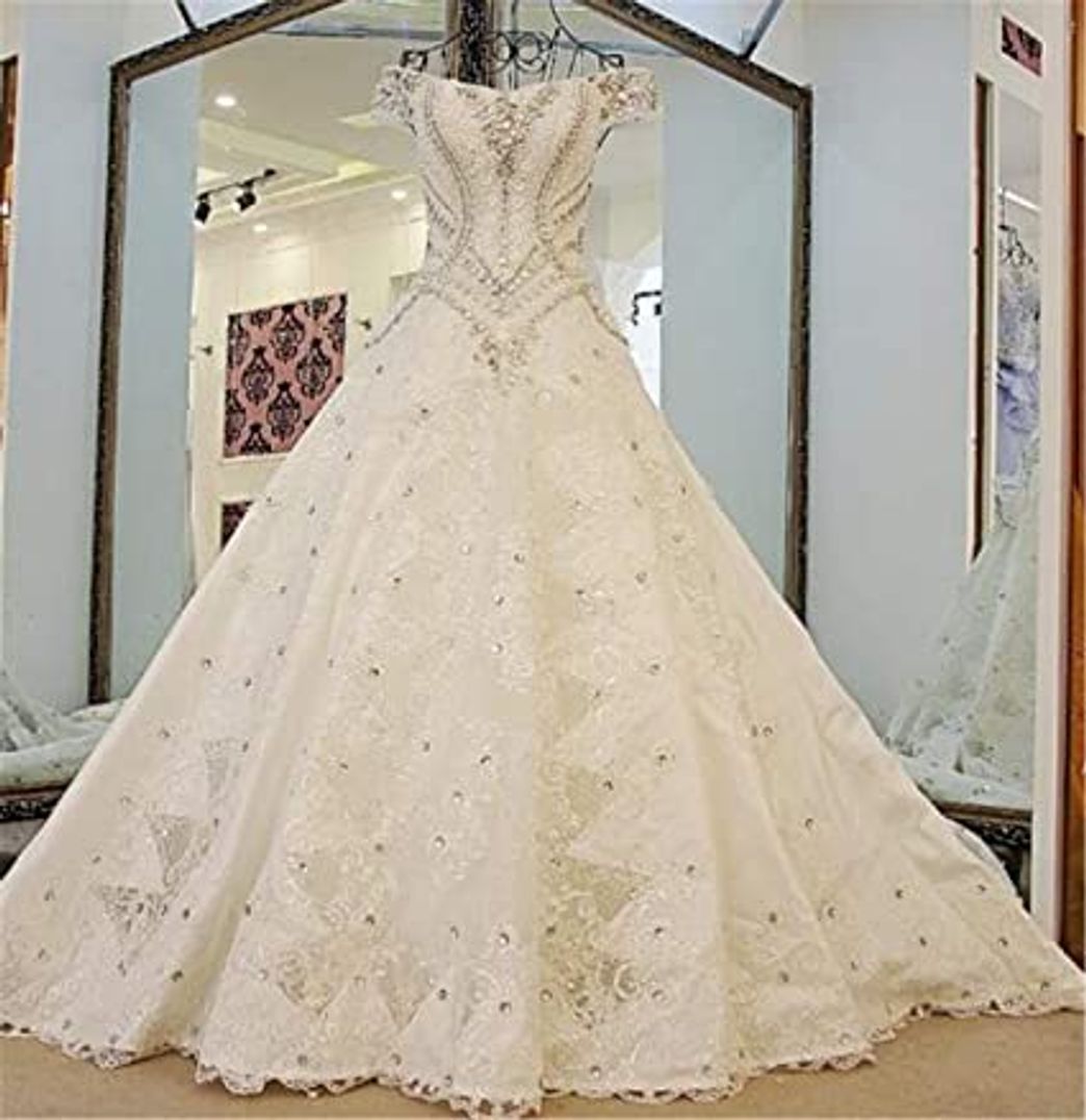 Social Vestido de novia de gasa de encaje de tul de novia vestido de la llegada de cuello alto de bola del vestido de boda de los vestidos de la princesa de la borla de las mangas del traje brillante Mariee