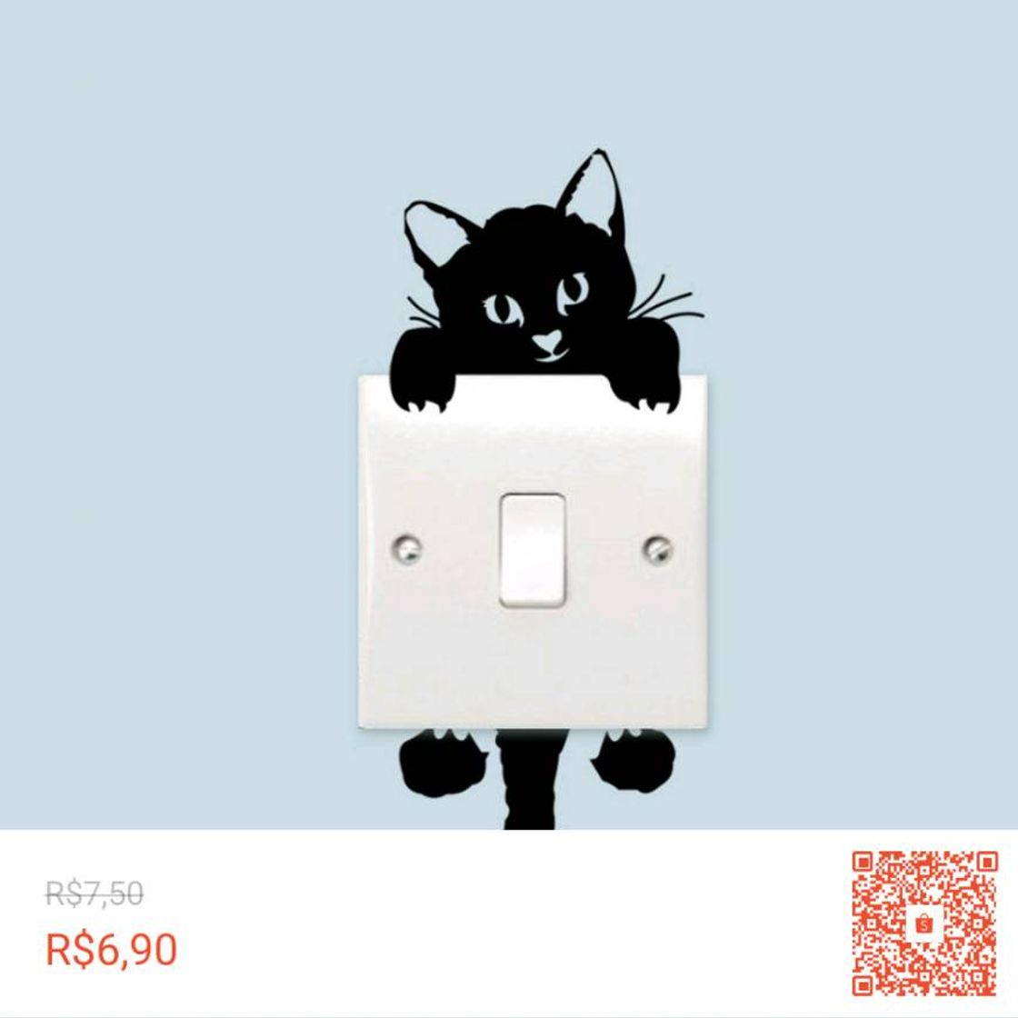 Moda Confira Adesivo de Gatinho para Parede/Interruptor/Decoração