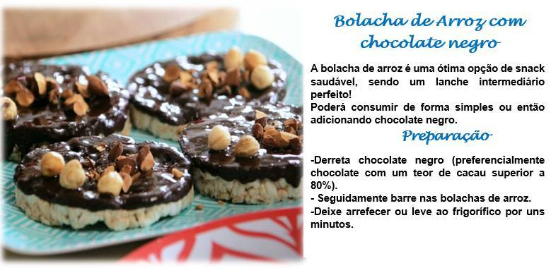 Moda Bolacha de arroz com chocolate negro 