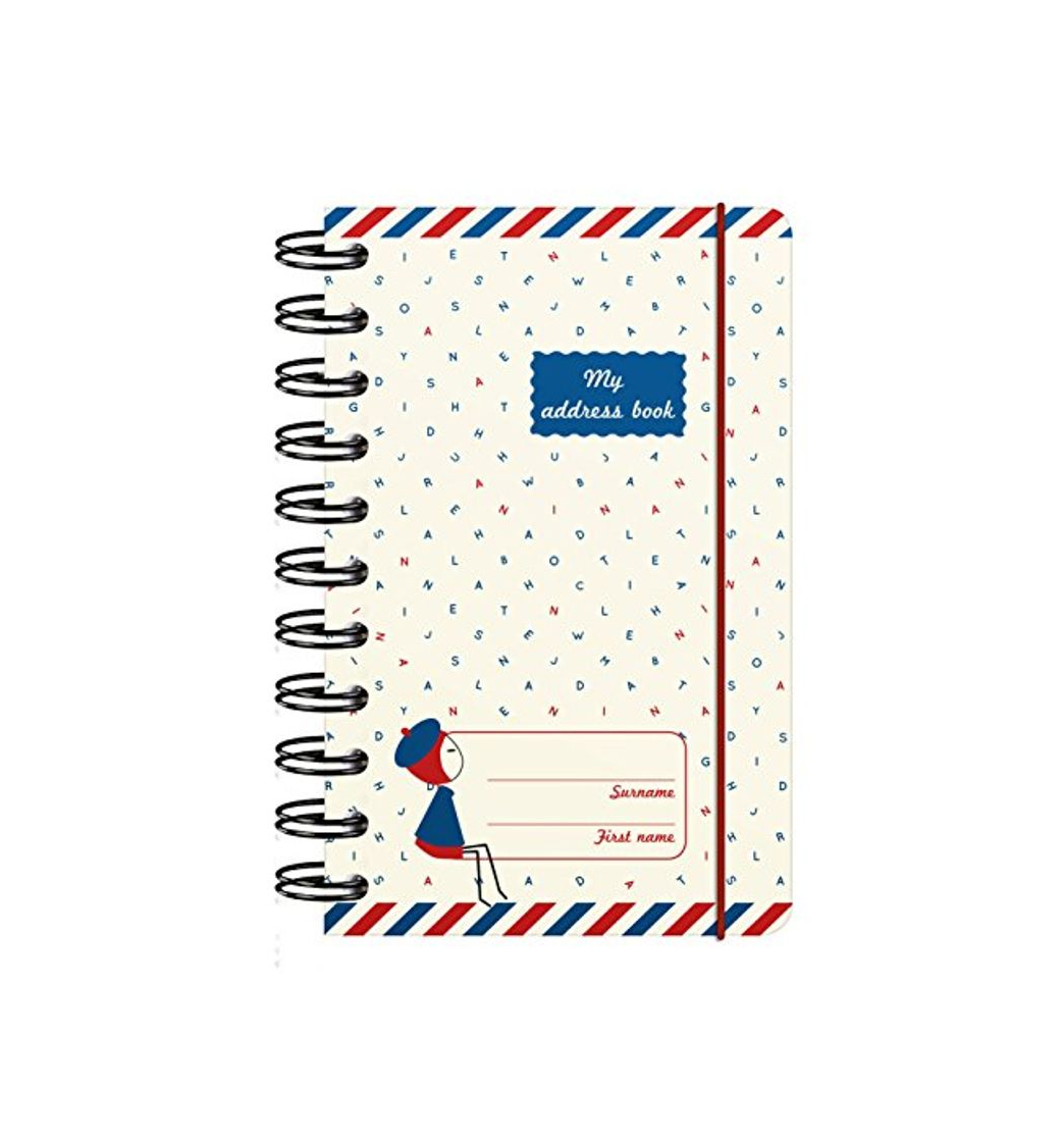 Social Clairefontaine Nina 83253 C – Libreta de direcciones con espiral 11 x 17 cm con papel de