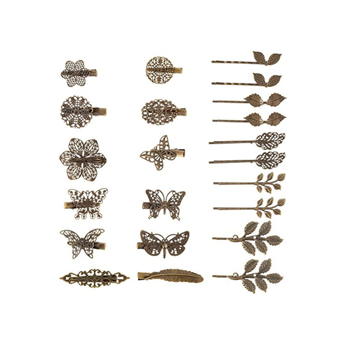 Social 22 Piezas de Clips de Pelo Vintage Pinza de Pelo en Forma