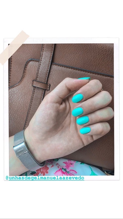 Moda Unhas verde água 