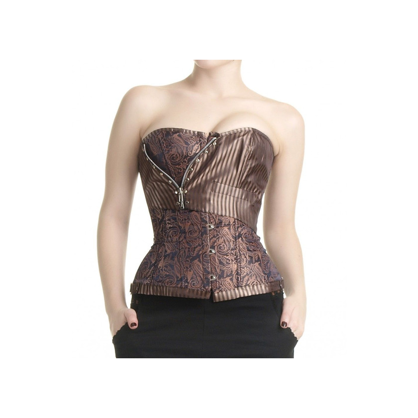 Products CORSET GÓTICO BROCADO MARRÓN