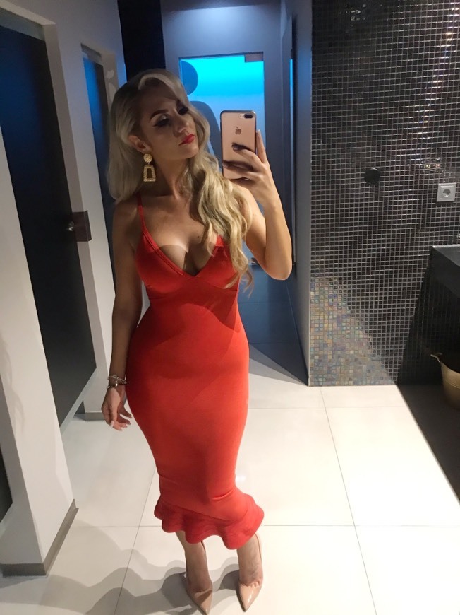 Product Red Bandage Midi Dress 