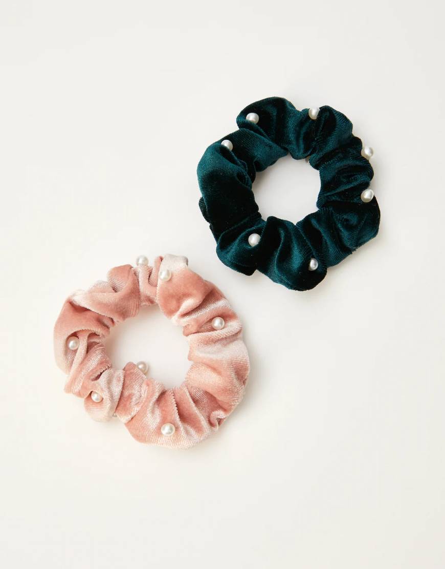 Product Scrunchies de veludo com pérolas