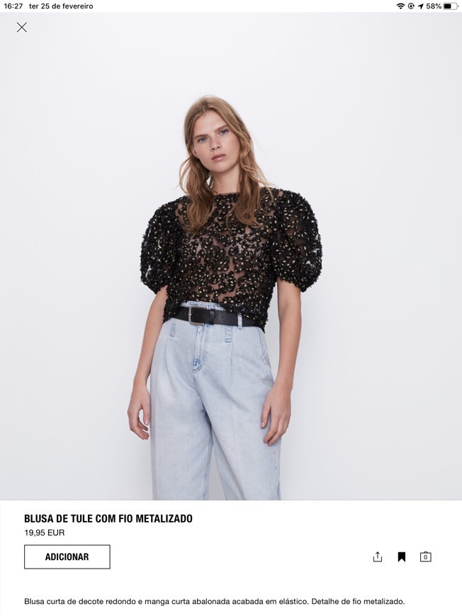 Social Blusa tule metalizada